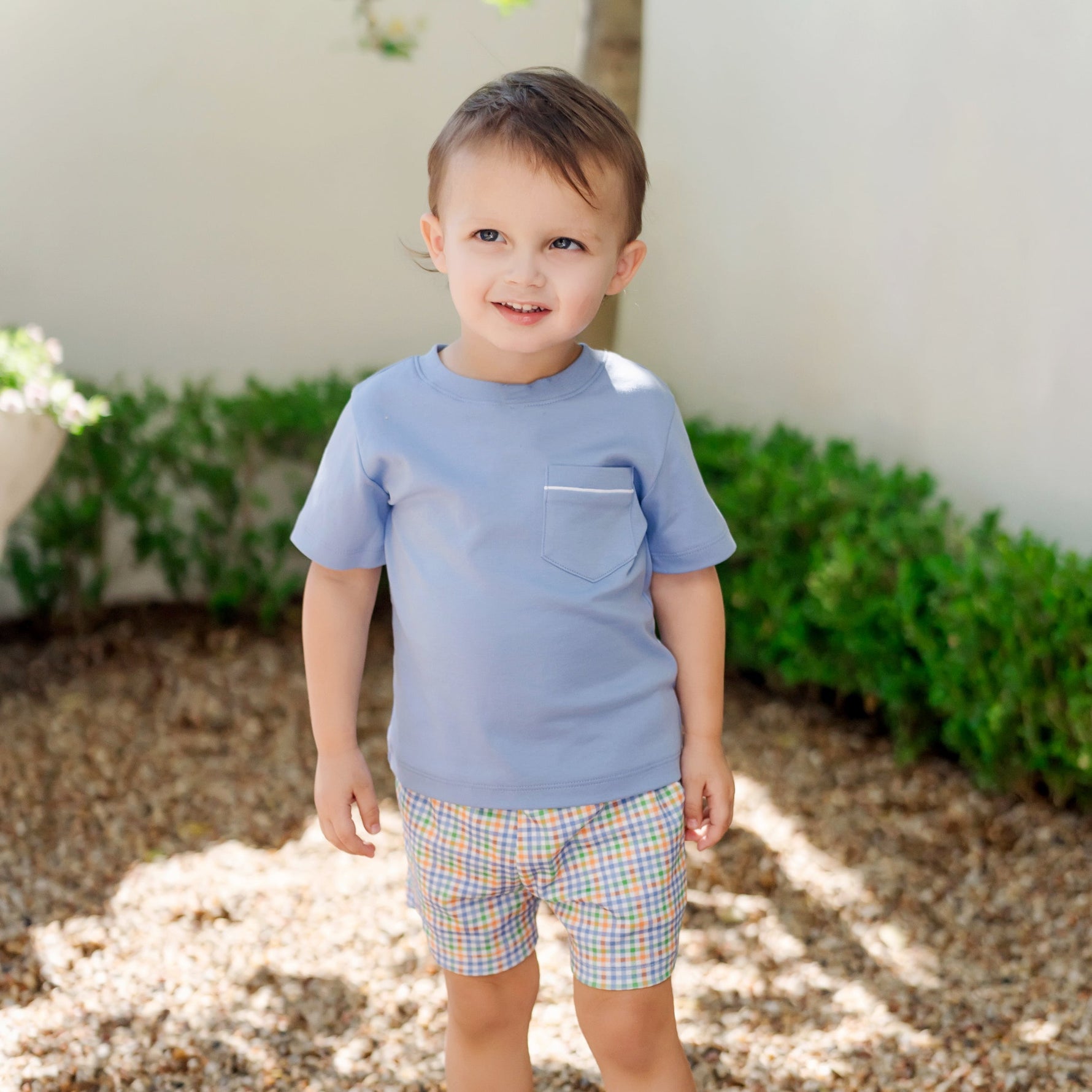 Walker Boys' Short Set - Harvest Gingham outfit perfect for everyday wear