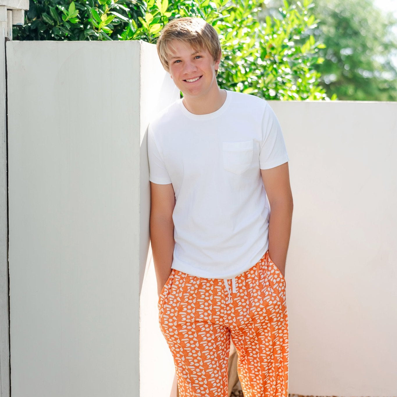 Brent Men's Hangout Pant - Pep Rally Orange outfit perfect for everyday wear