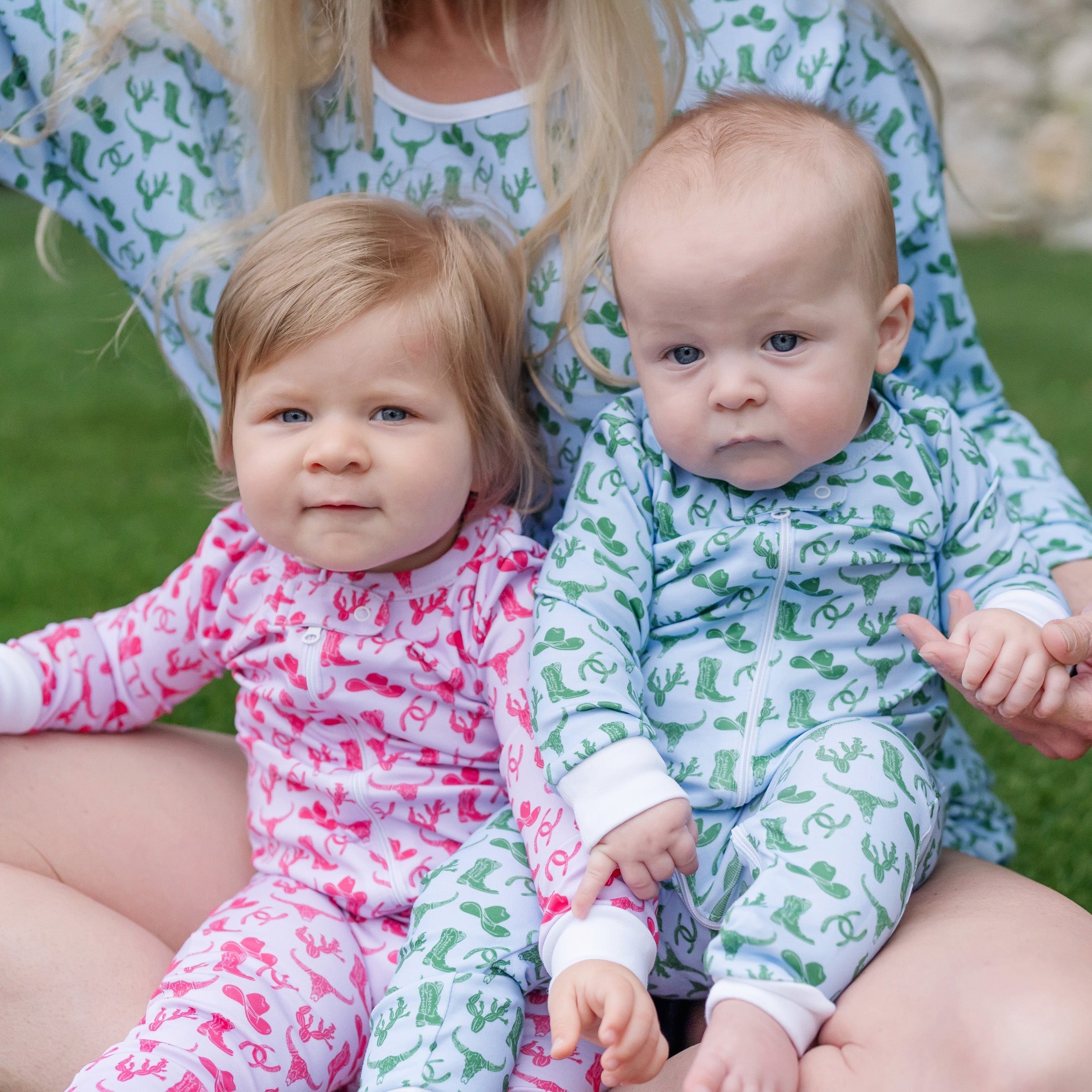 Parker Boys' Pima Cotton Zipper Pajama - Wild West Blue