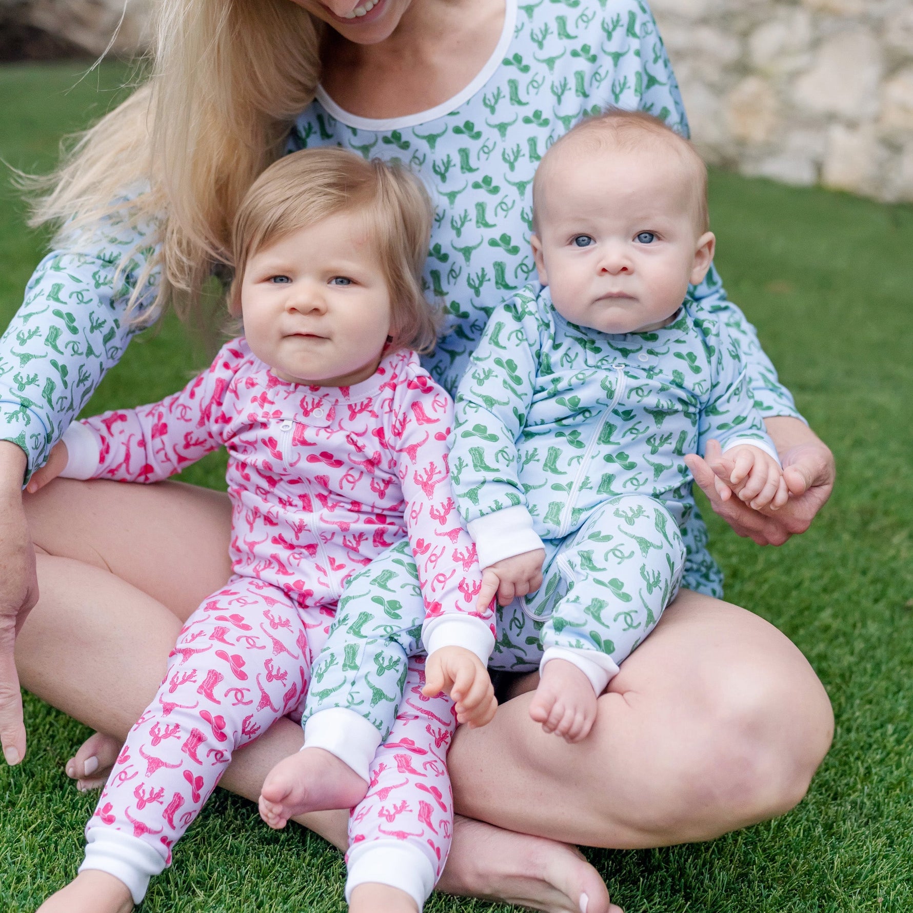 Parker Girls' Zipper Pajama - Wild West Pink stylish kids outfit collection