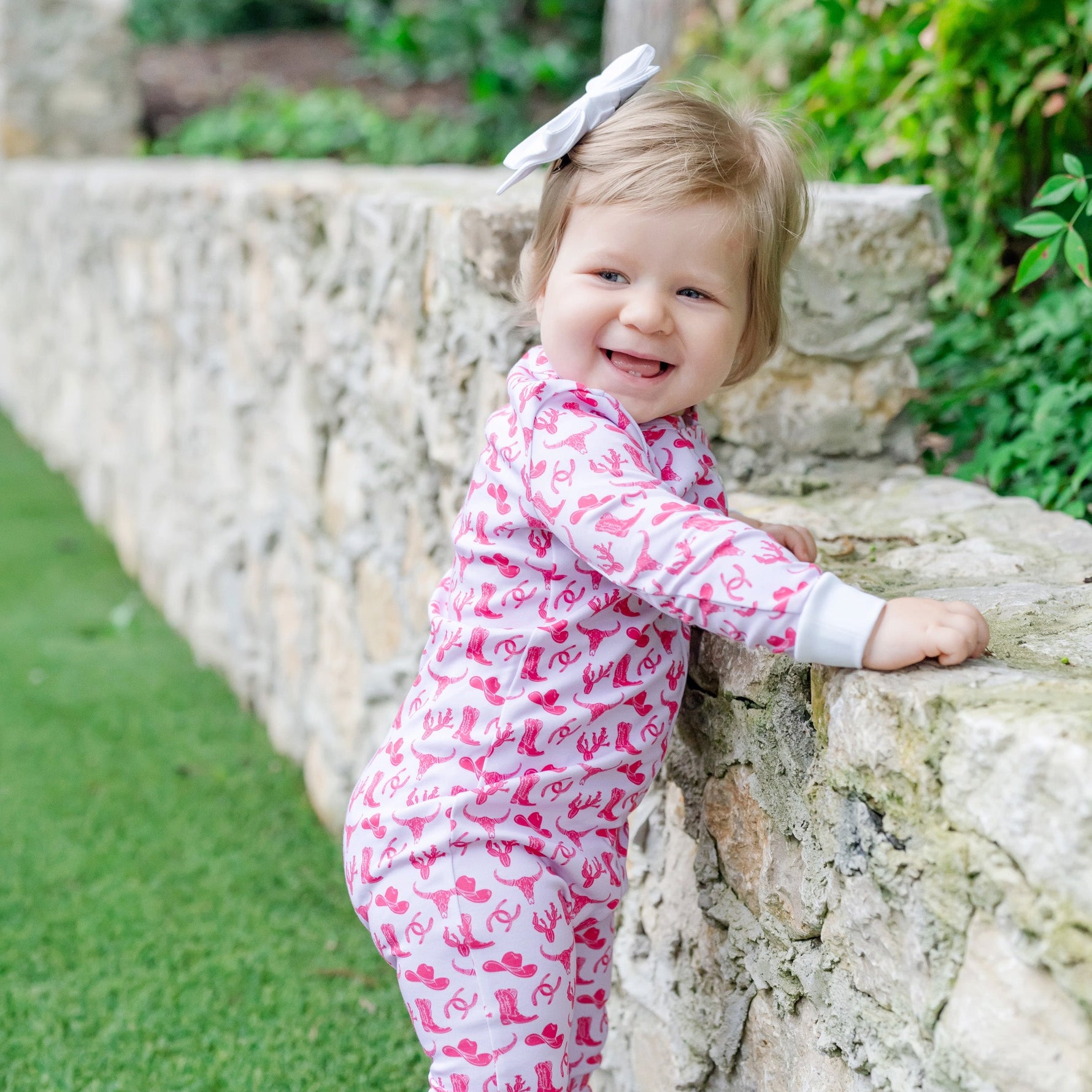 Buy Parker Girls' Zipper Pajama - Wild West Pink kids clothing online
