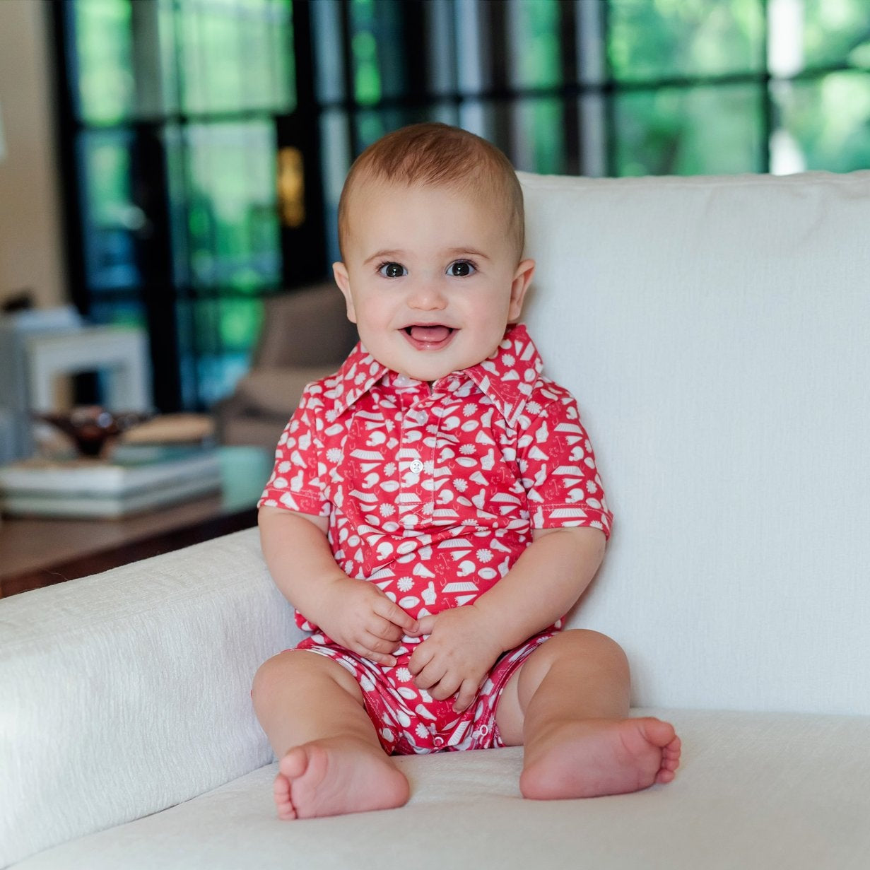 Tripp Boys' Polo Shortall - Pep Rally Red outfit perfect for everyday wear
