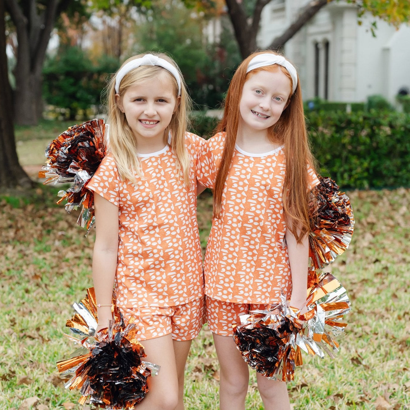Emery Girls' Short Set - Pep Rally Orange outfit perfect for everyday wear