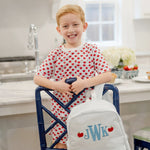 Charles Boys' Short Set - Schoolhouse Apples Blue soft cotton kids fashion wear