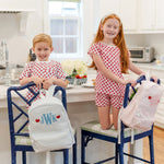 Emery Girls' Short Set - Schoolhouse Apples Pink soft cotton kids fashion wear