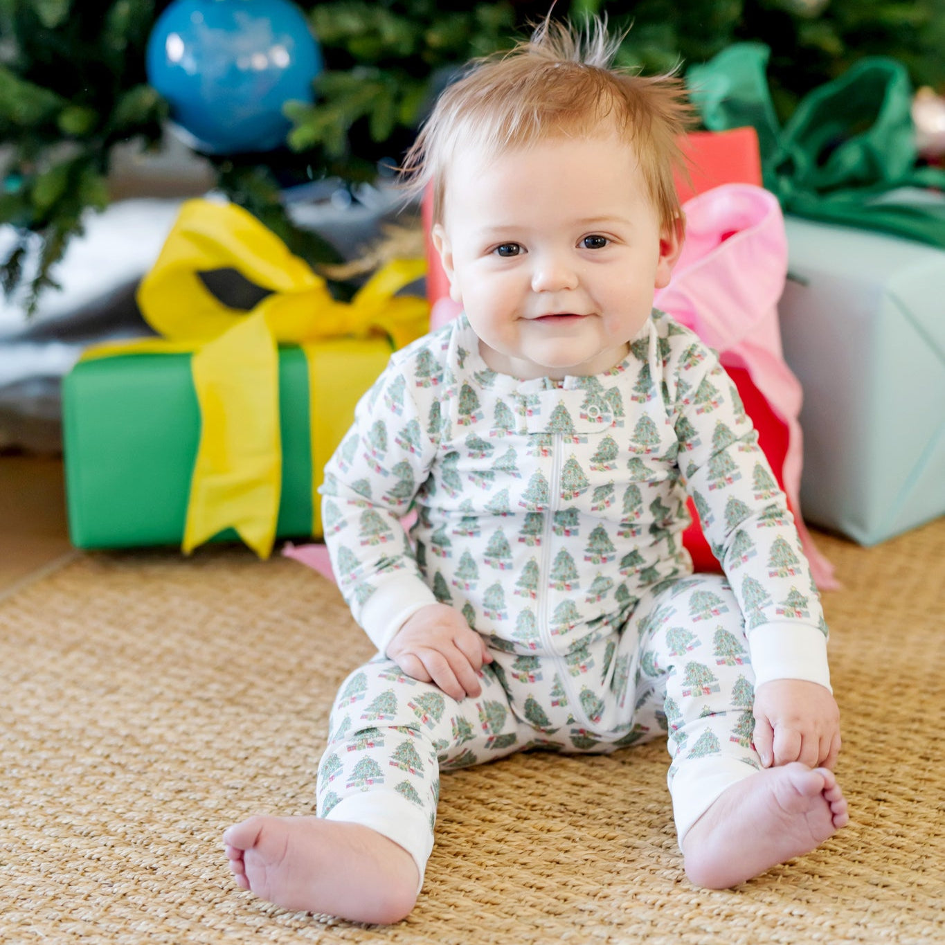 Parker Zipper Pajama - Under the Christmas Tree designer outfit for kids