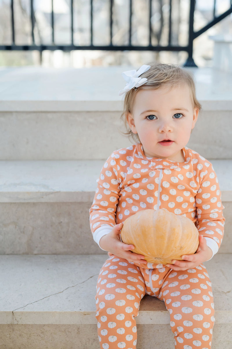 SALE Parker Pima Cotton Zipper Pajama - Fall Pumpkins