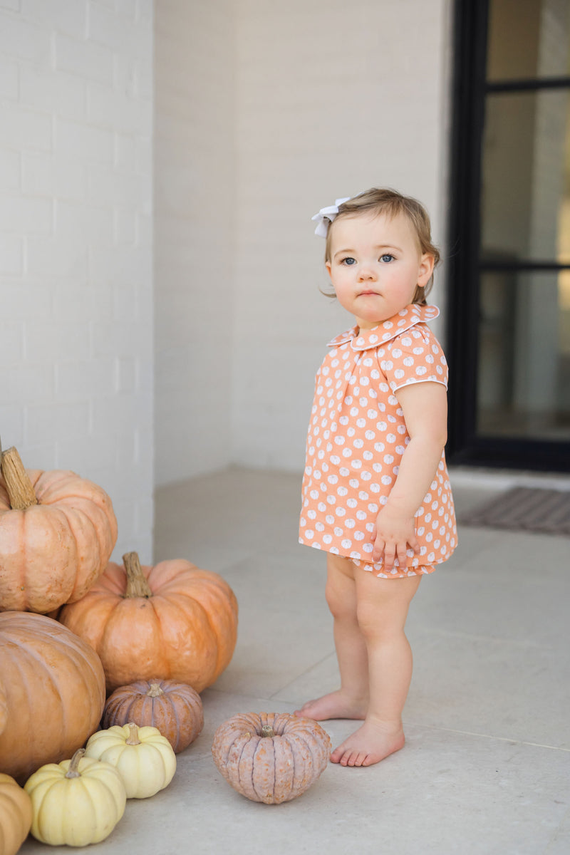 Kate Girls' Woven Pima Cotton Dress - Fall Pumpkins