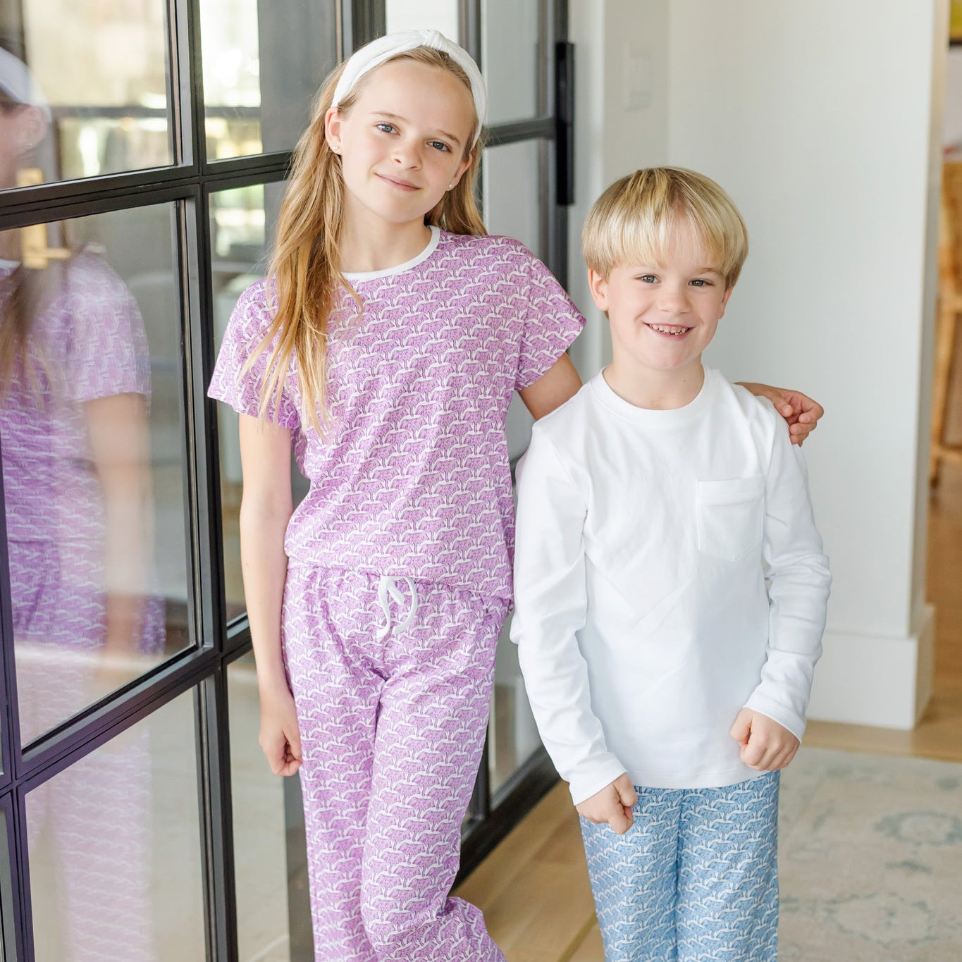 Merrick Girls' Pant Set African Elephants Pink stylish kids outfit collection