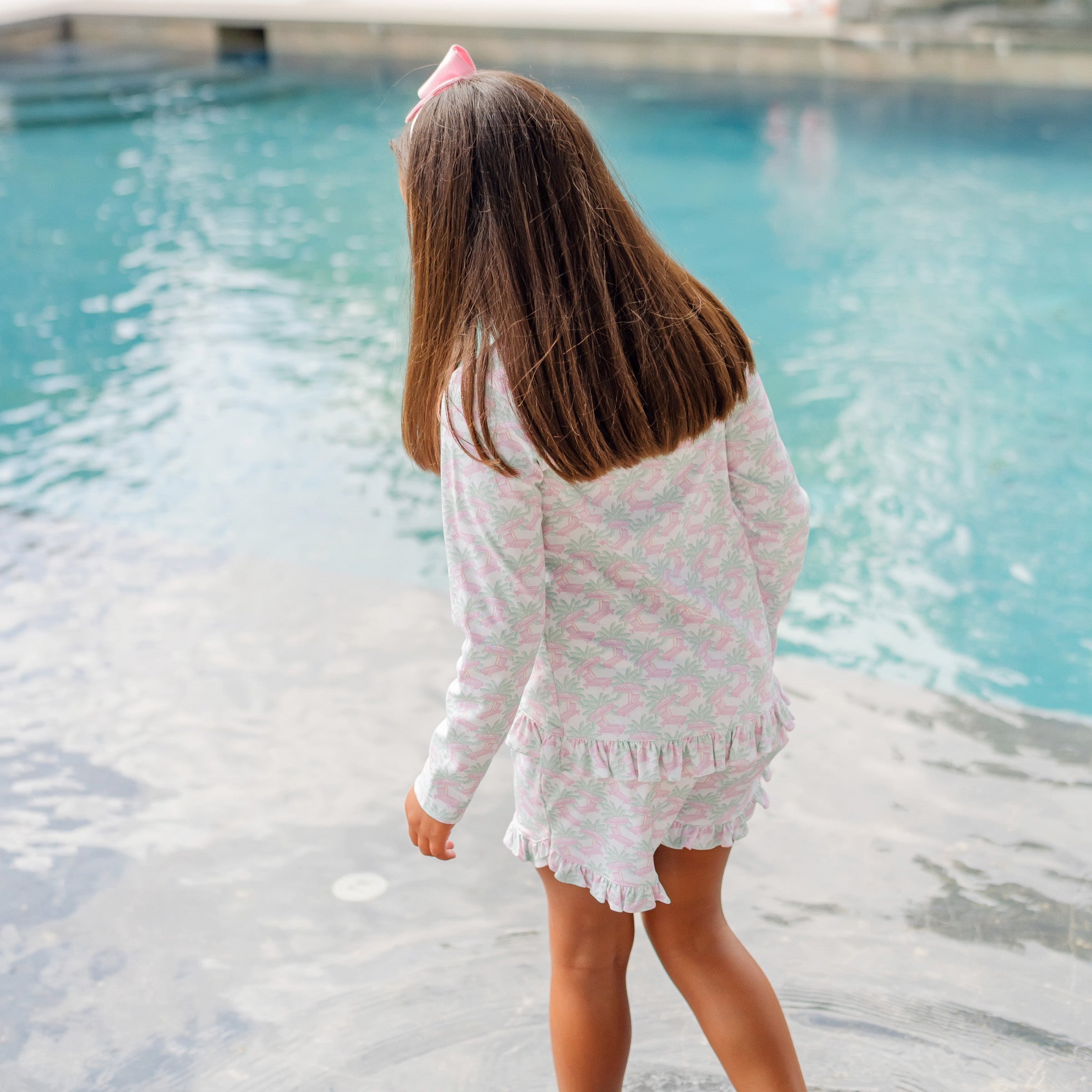 Rorie Girls' Short Set - Poolside Palms