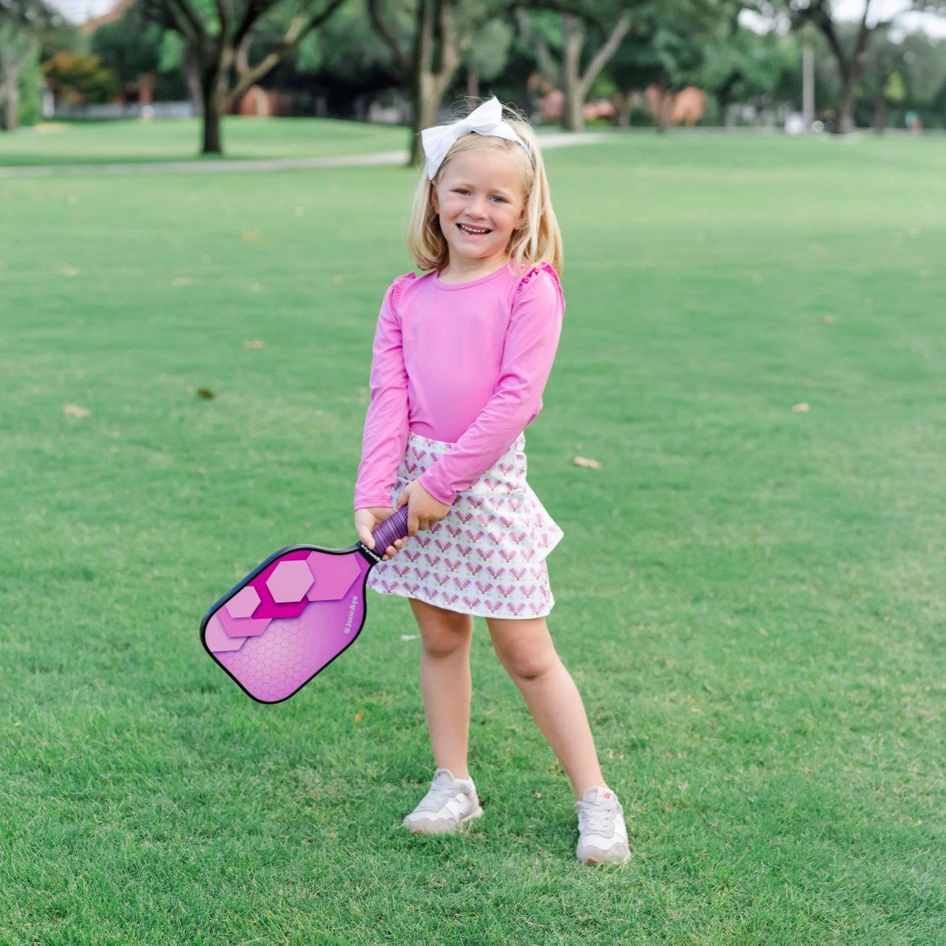 Margot Girls' Performance Skirt by LH Sport Pickleball Pink stylish kids outfit collection