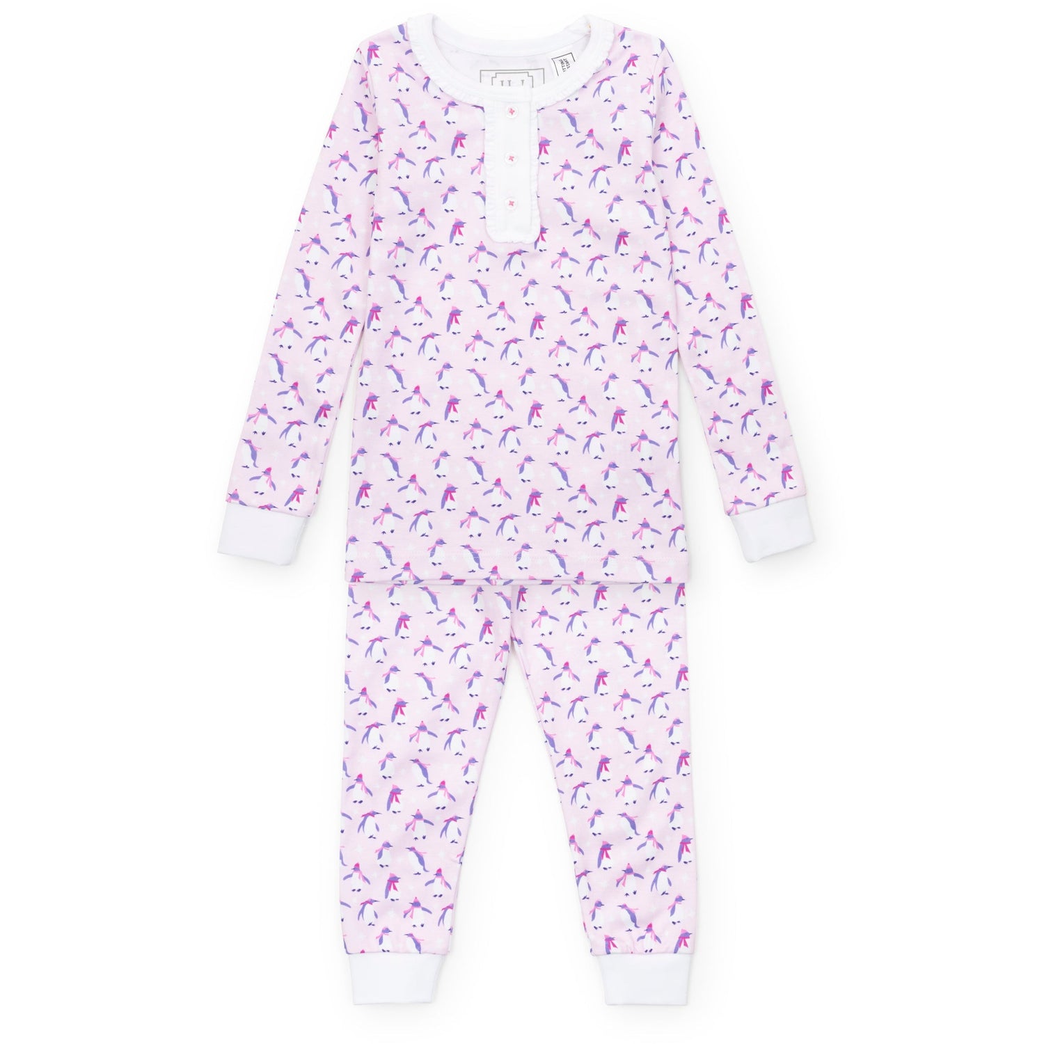 Alden Girls' Pajama Pant Set - Penguin Party Pink