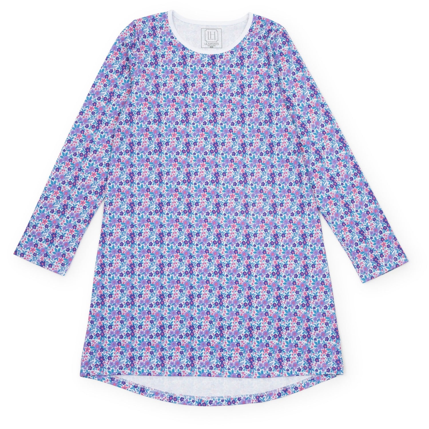 Ann Women's Longsleeve Nightgown - Blackberry Floral