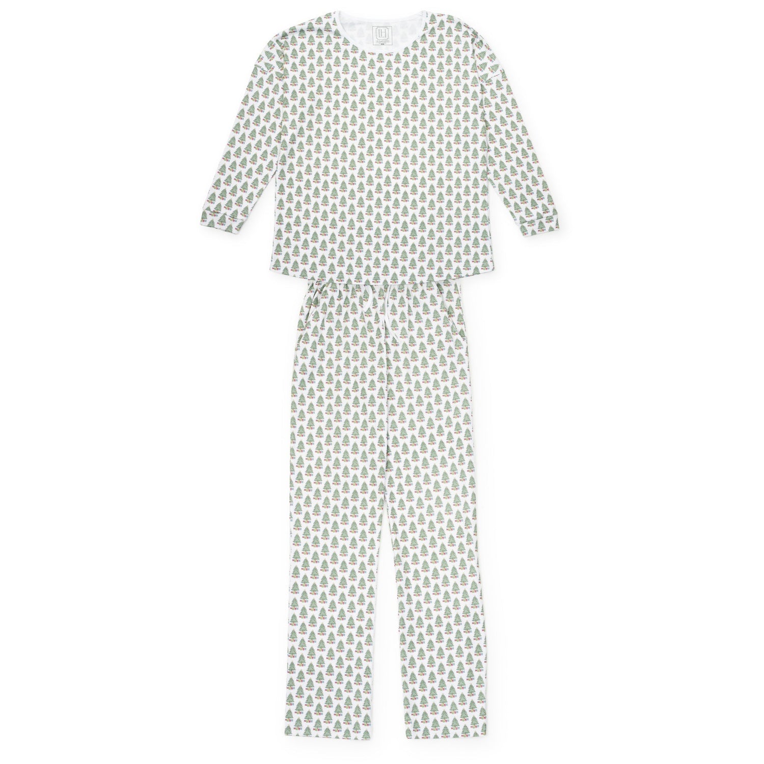 Audrey Women's Longsleeve Top Pant Set - Under the Christmas Tree