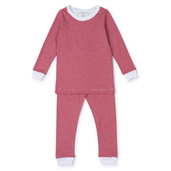 Ava Girls' Pima Cotton Pajama Pant Set - Red Stripes