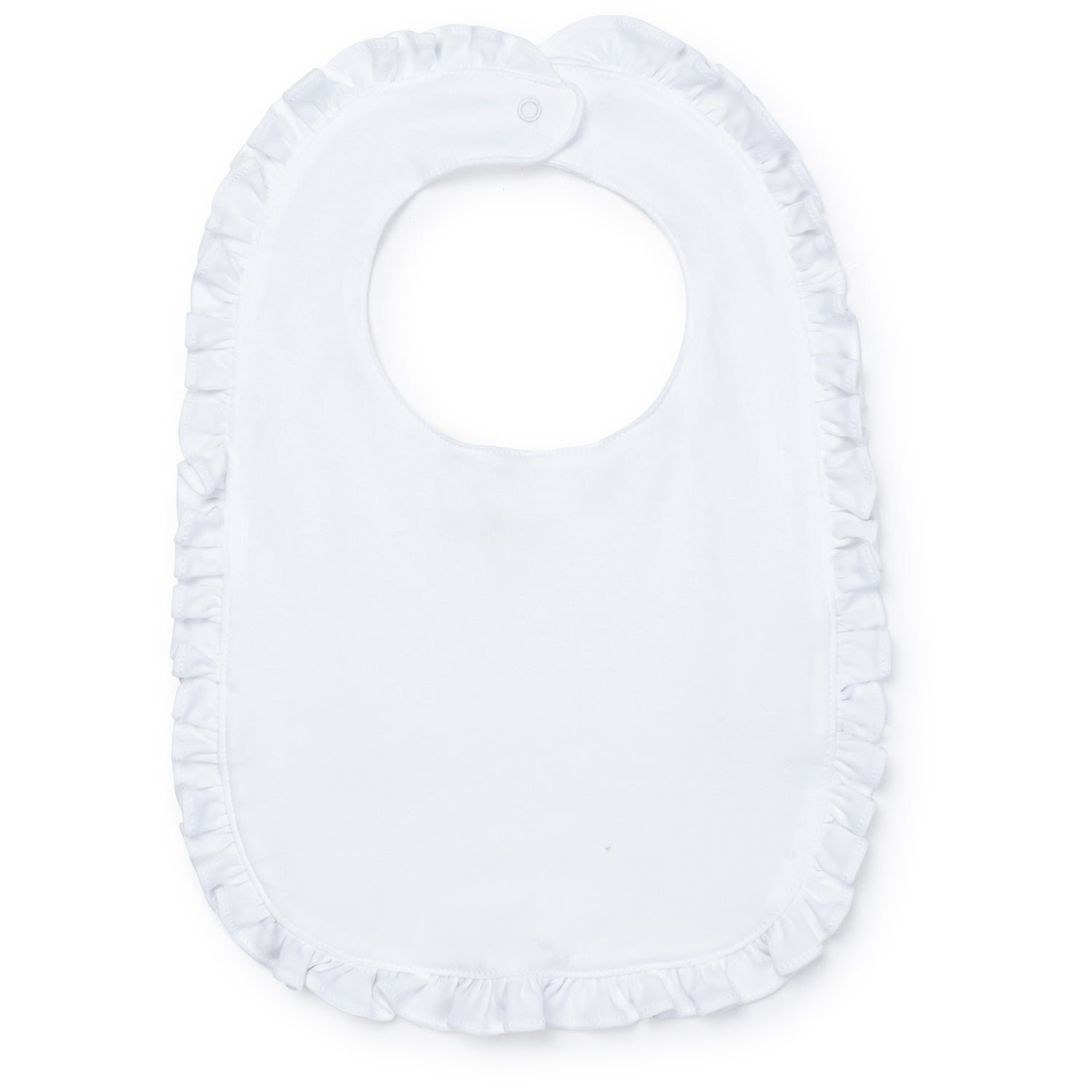 Ruffled Edge Pima Cotton Bib White