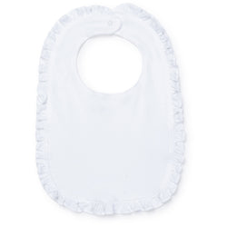 Ruffled Edge Pima Cotton Bib - White