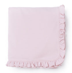 Ruffled Edge Pima Cotton Blanket - Light Pink