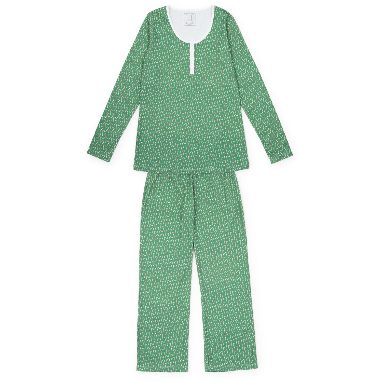 Calli Women's Longsleeve Pajama Pant Set Candy Cane Lane