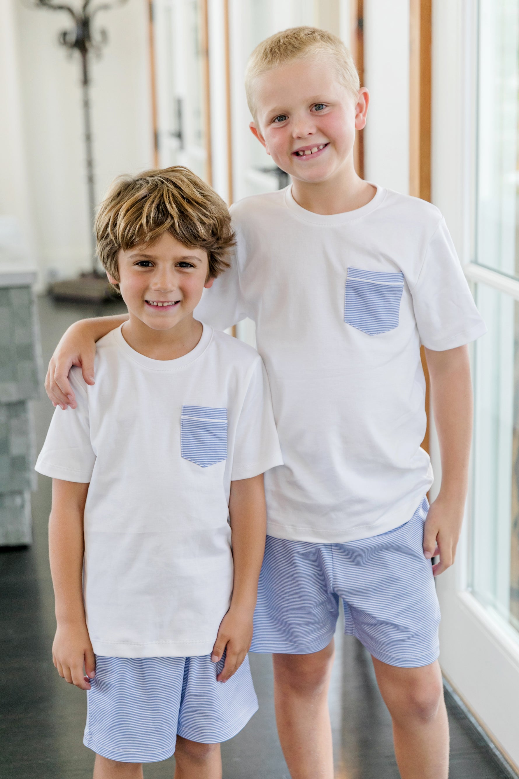 Charles Boys' Short Set - Blue Stripes stylish kids outfit collection