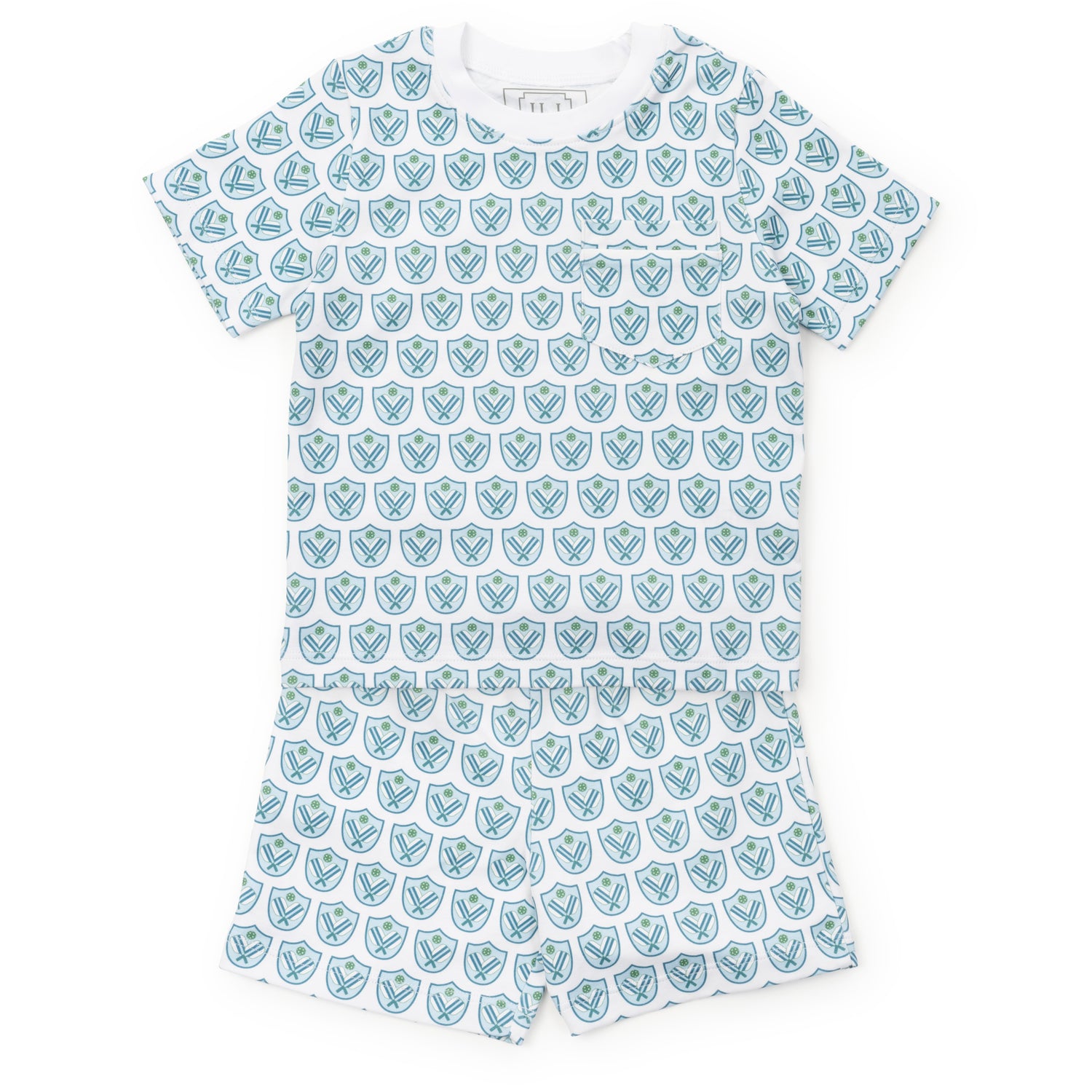 Charles Boys' Short Set - Pickleball Crest Blue
