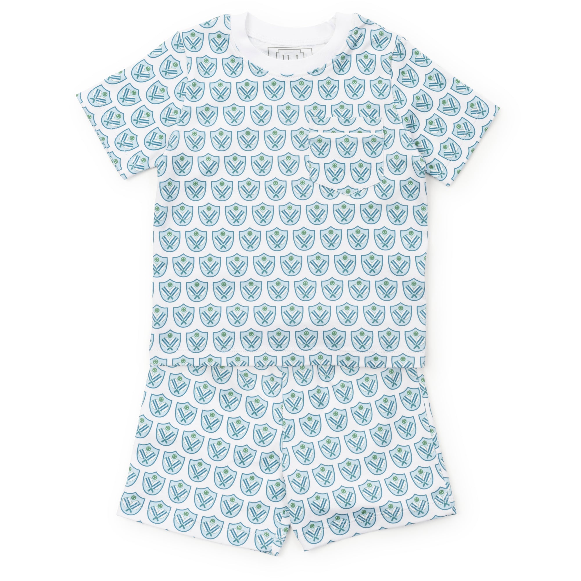 Charles Boys' Short Set Pickleball Crest Blue