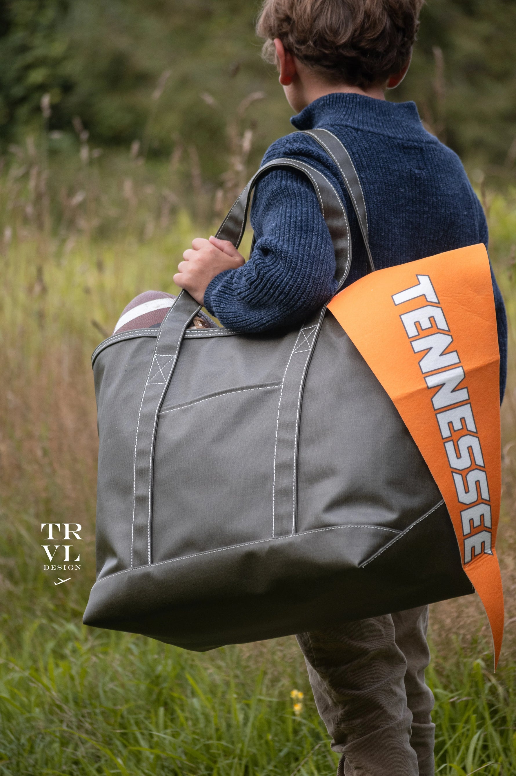 Maxi Tote Coated Canvas Olive by TRVL Design cotton outfit for girls and boys