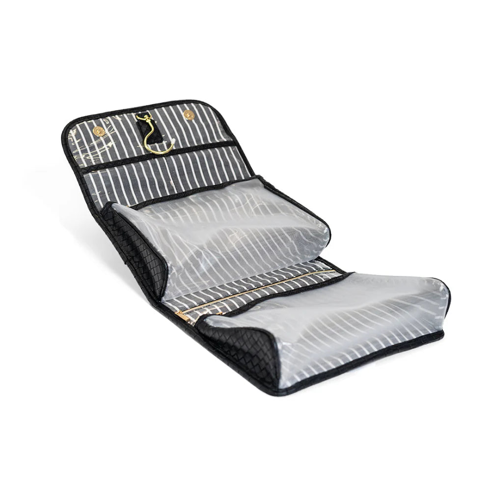 Buy Luxe Hanging Toiletry Case Woven Jet by TRVL Design kids clothing online
