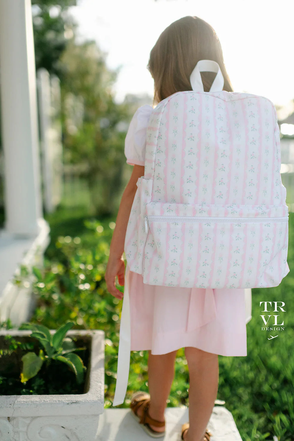 Backpacker Ribbon Floral Pink by TRVL Design designer outfit for kids