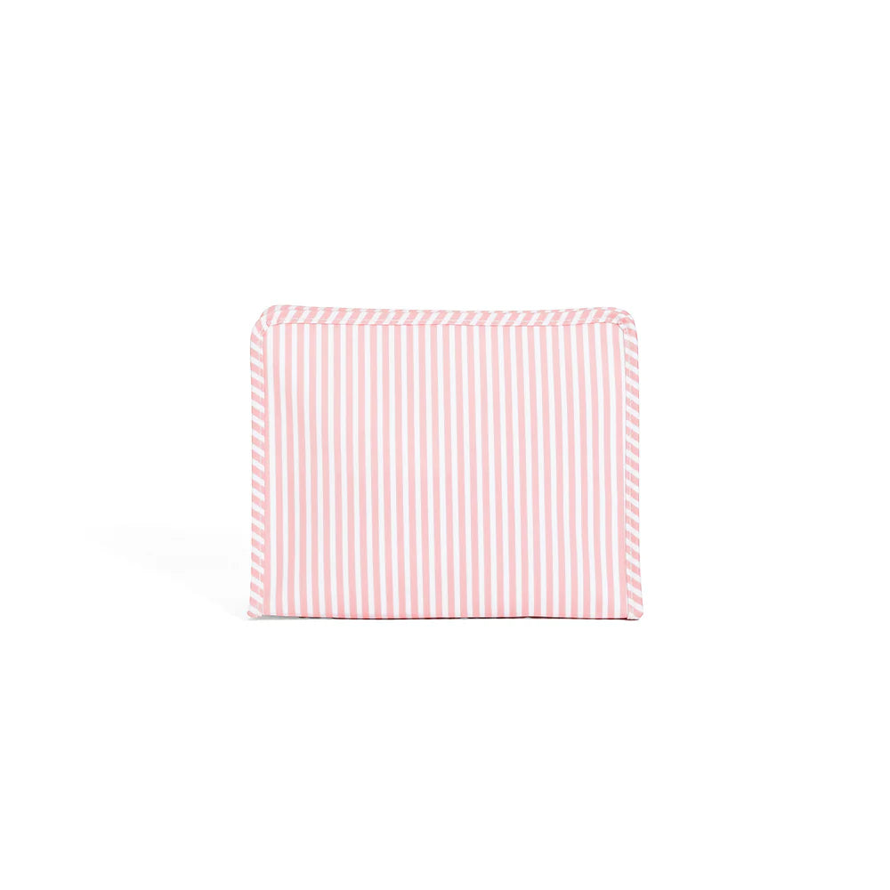 Roadie Large Zip Pouch Pimlico Stripe Dusty Rose by TRVL Design dress for girls premium quality
