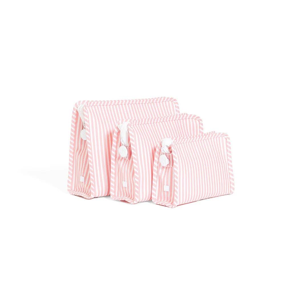 Roadie Large Zip Pouch Pimlico Stripe Dusty Rose by TRVL Design