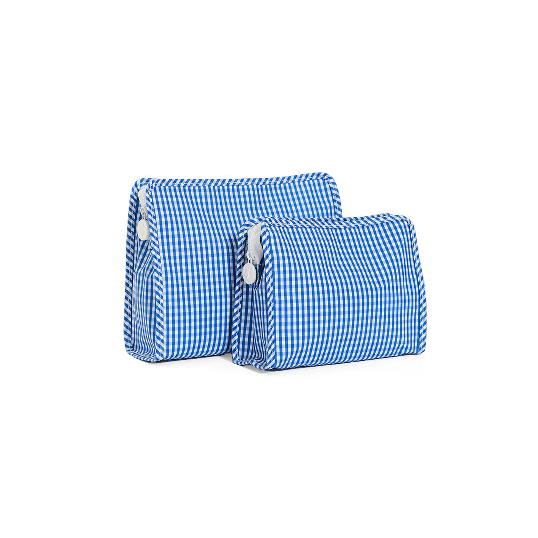 Roadie Medium Zip Pouch Gingham Royal by TRVL Design