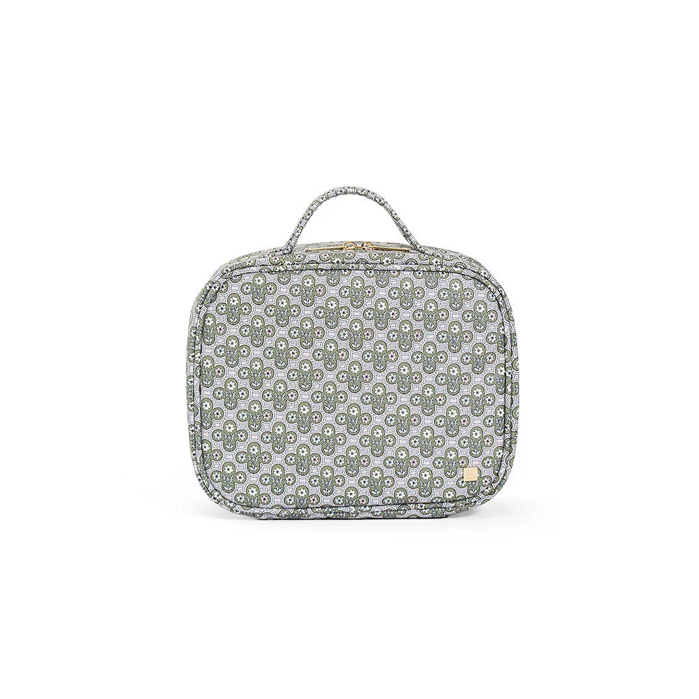 Luxe TRVL2 Cosmetic Toiletry Case Surrey with Green Pinstripe Liner by TRVL Design