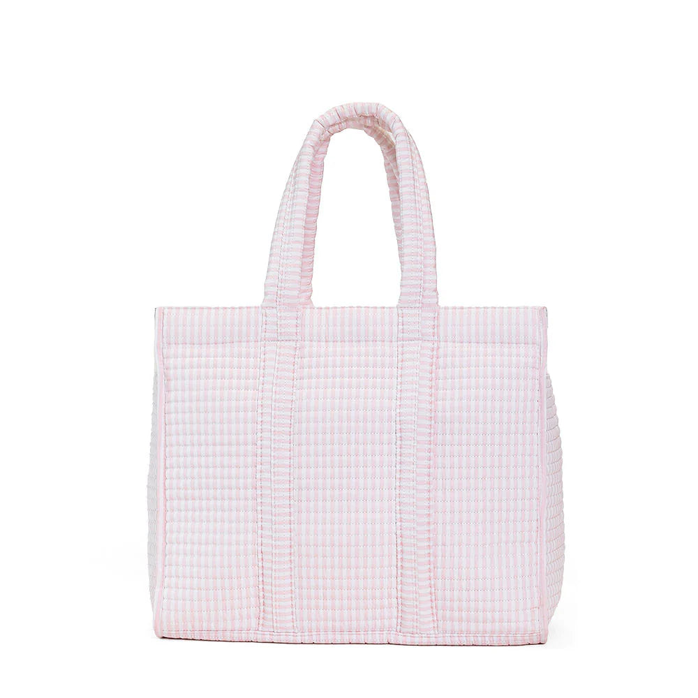 Quilted Go Go Tote Pimlico Stripe Light Pink by TRVL Design