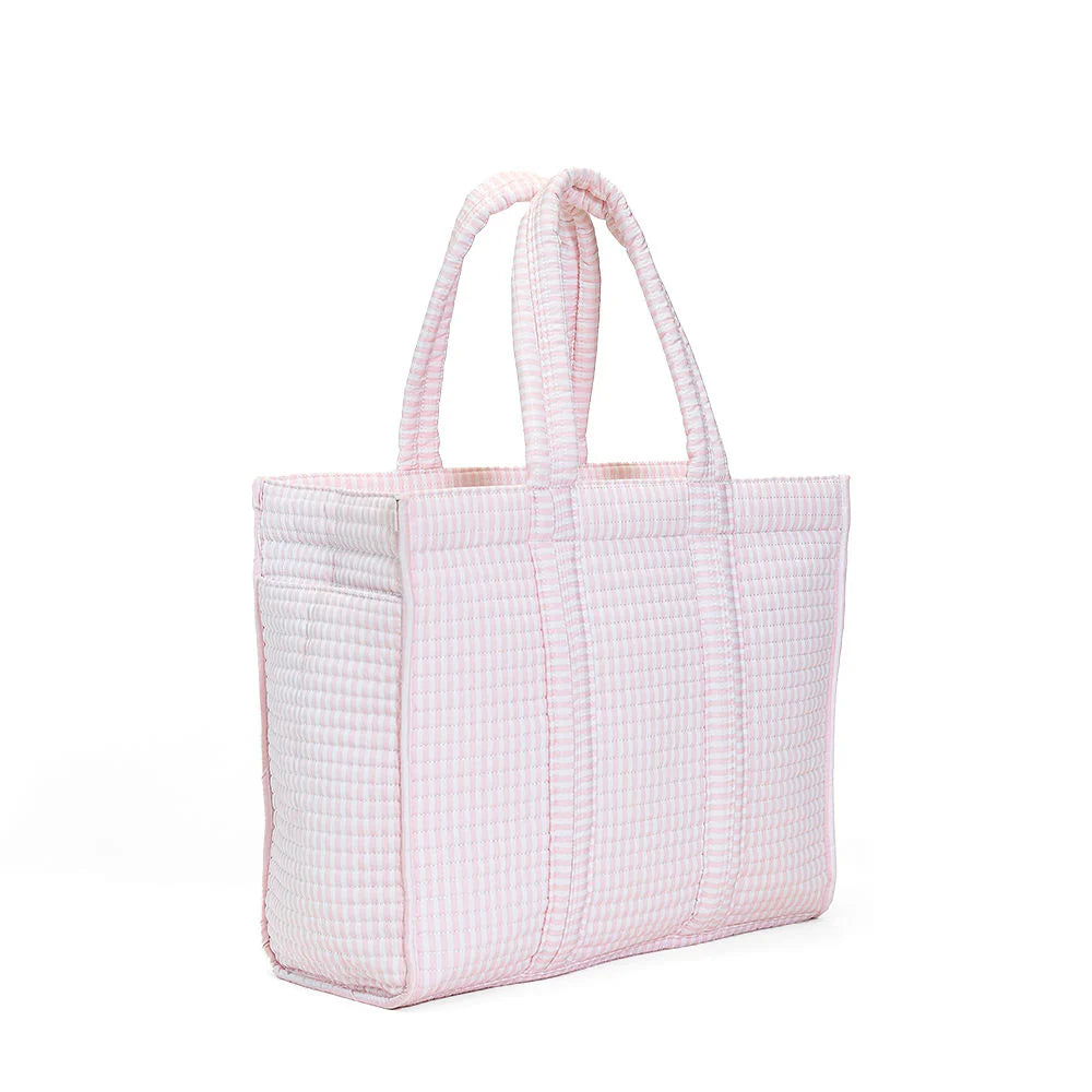 Quilted Go Go Tote Pimlico Stripe Light Pink by TRVL Design