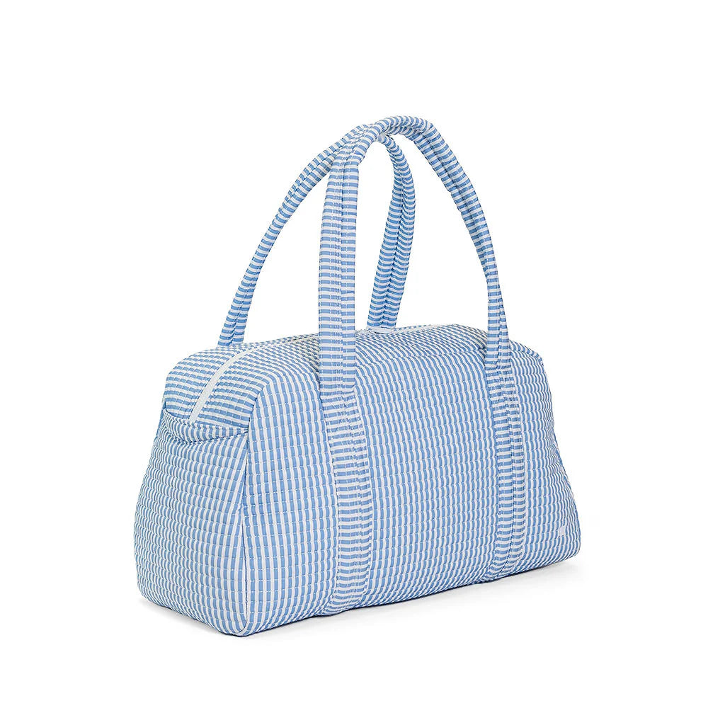 Buy Quilted Grande Duffel Pimlico Stripe Chambray by TRVL Design kids clothing online