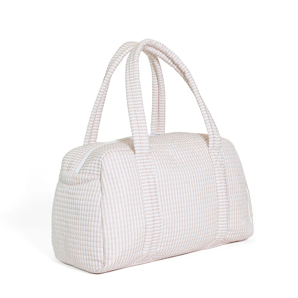 Buy Quilted Grande Duffel Pimlico Stripe Sand by TRVL Design kids clothing online