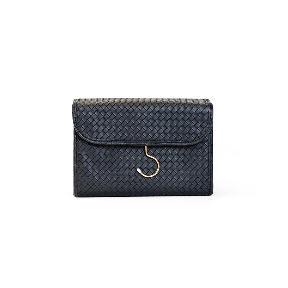 Luxe Hanging Toiletry Case Woven Jet by TRVL Design