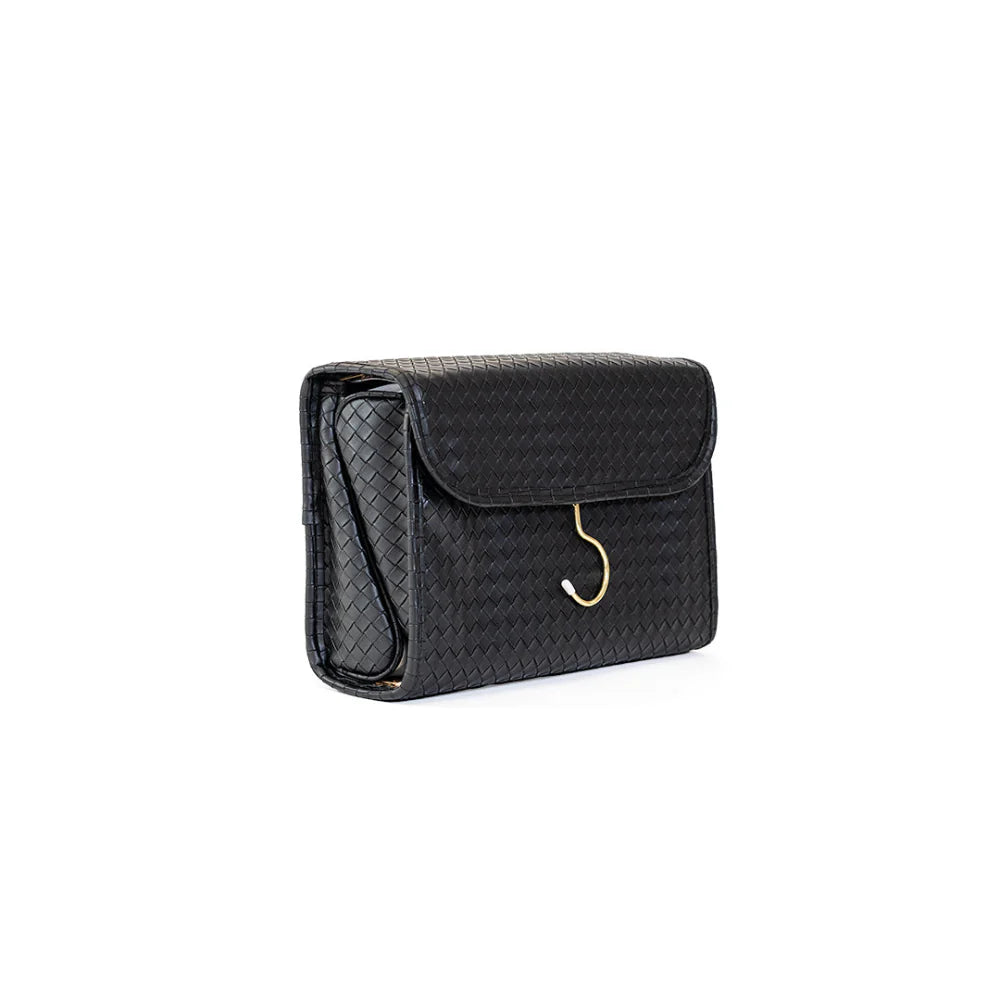 Luxe Hanging Toiletry Case Woven Jet by TRVL Design