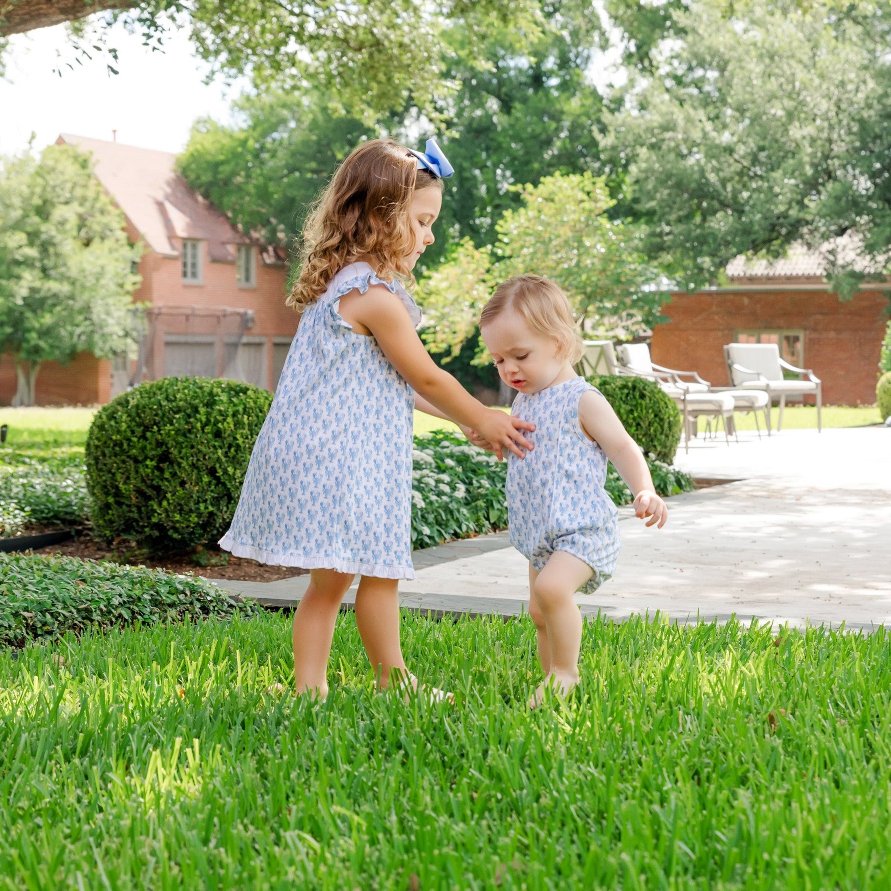 Caroline Girls' Dress - Maine Lobsters stylish kids outfit collection