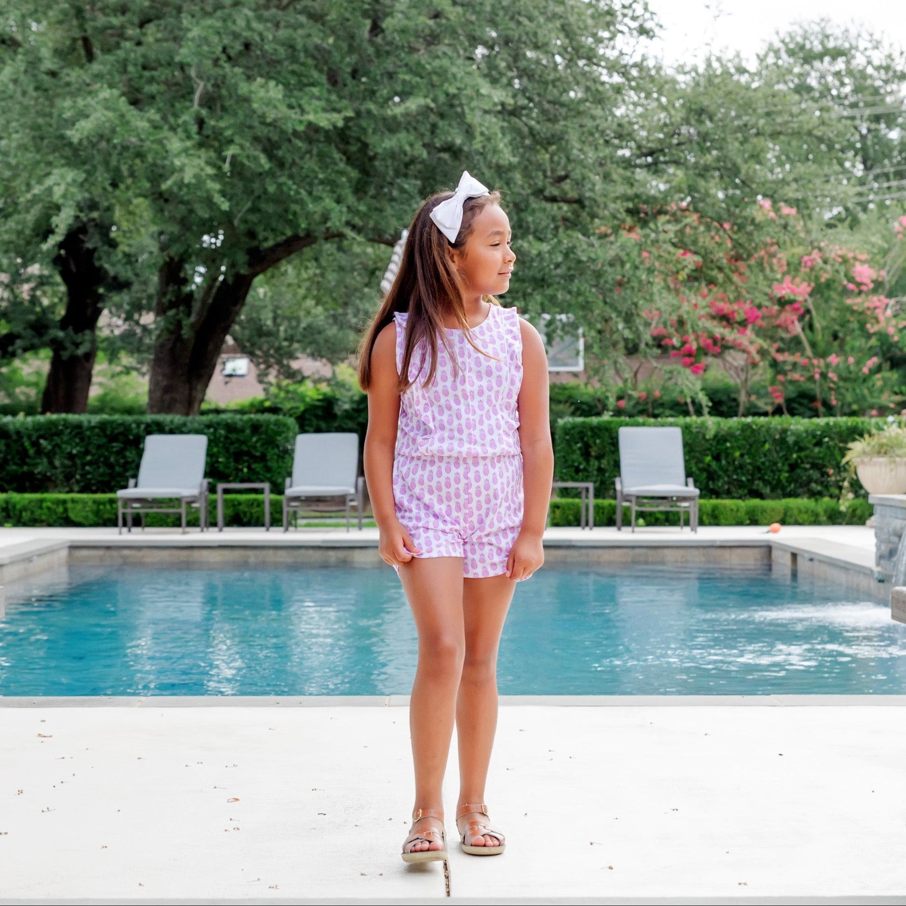 Buy Lola Girls' Romper - Palm Beach Pineapples kids clothing online