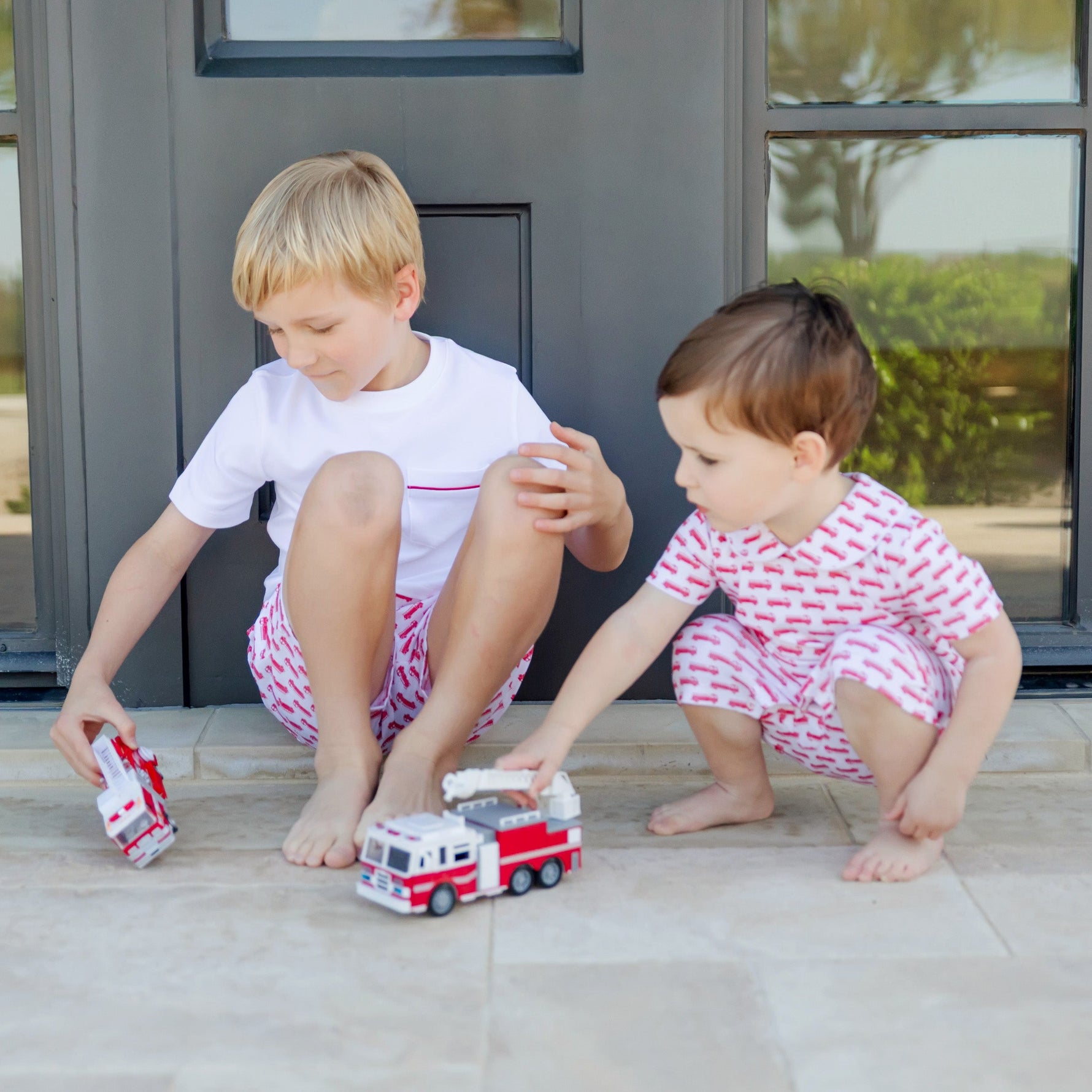 Henry Boys' Shortall - Fire Truck Red stylish kids outfit collection
