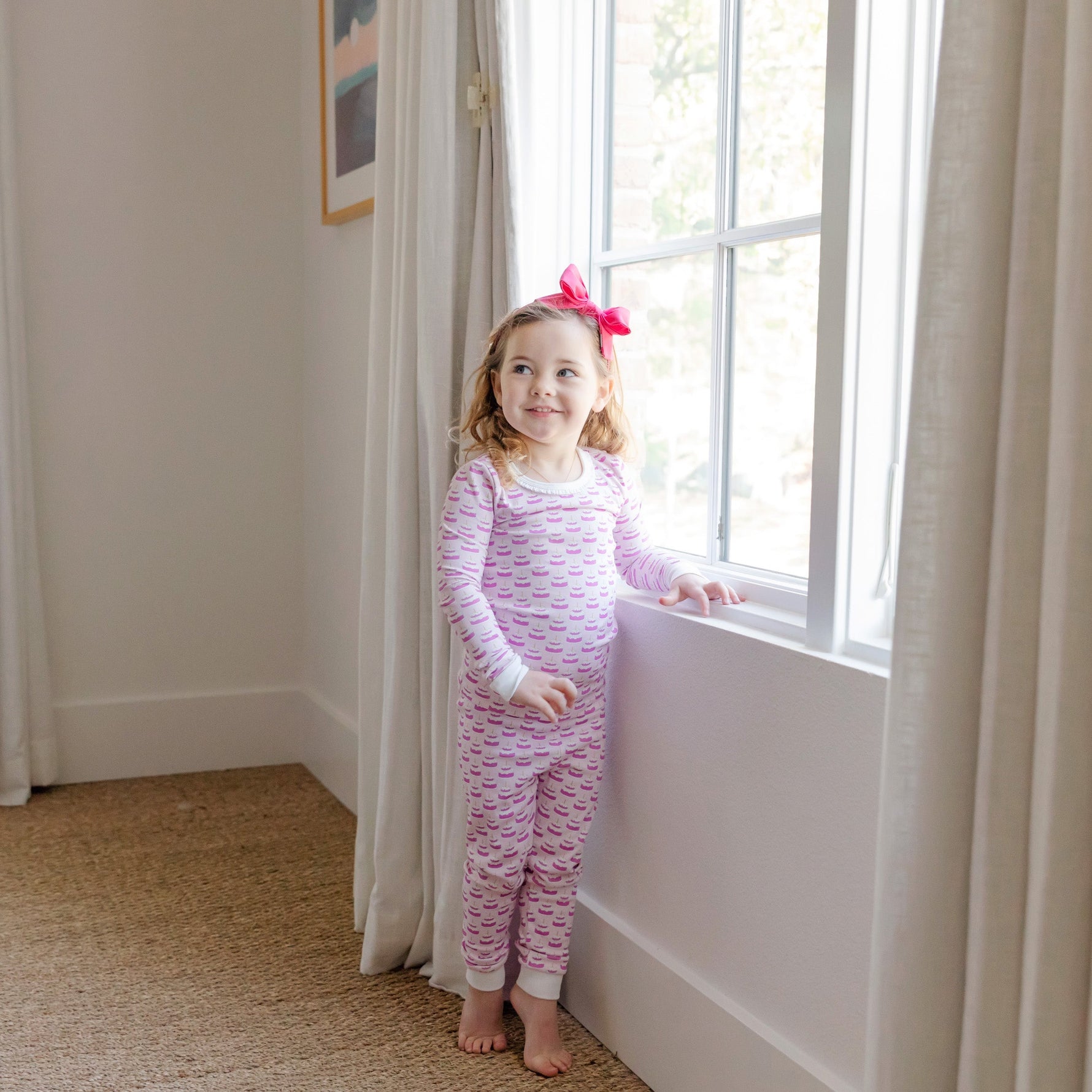 Buy Ava Girls' Pajama Pant Set - Birthday Cake Pink kids clothing online