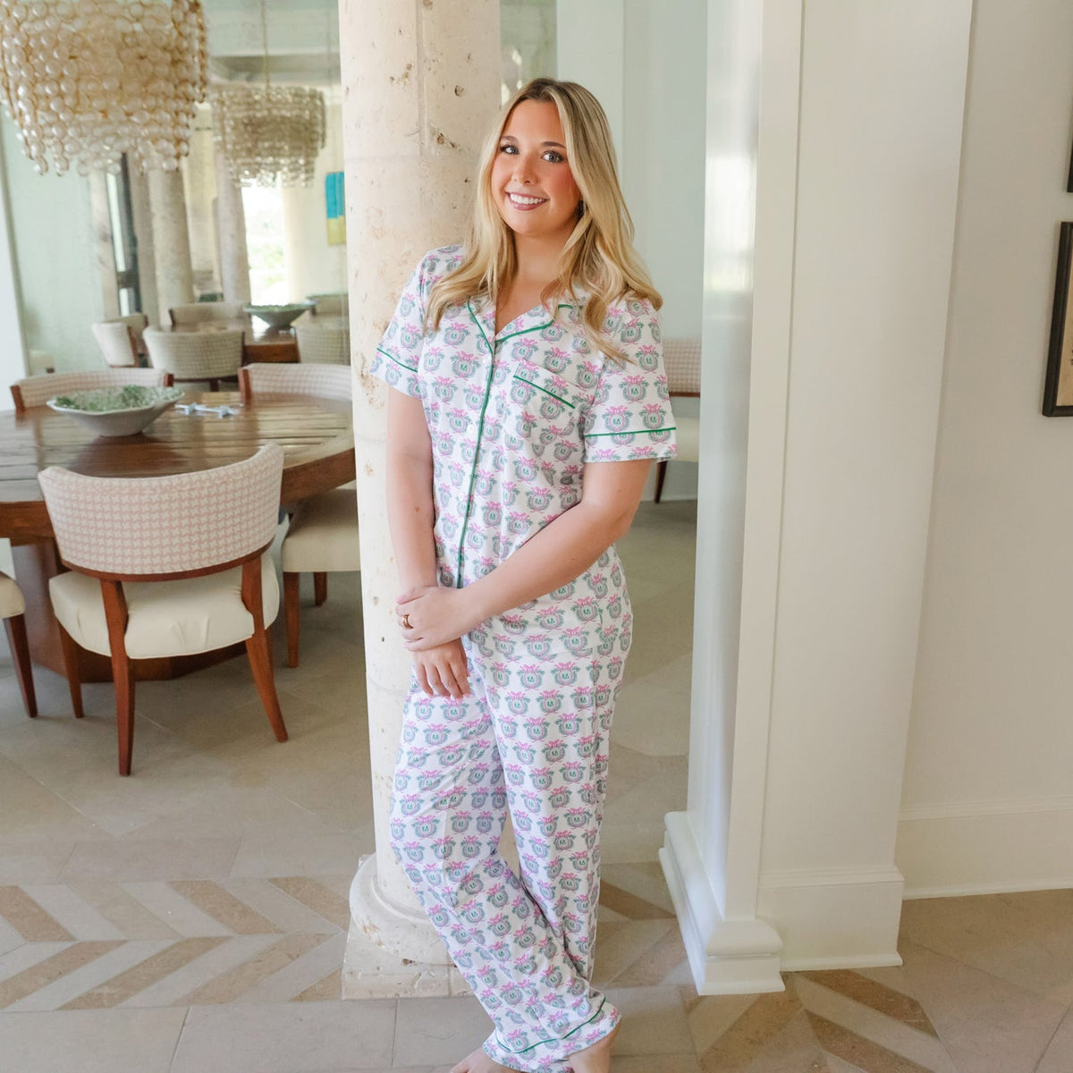 Laney Women's Pima Cotton Pajama Pant Set - Kappa Delta Crest outfit perfect for everyday wear