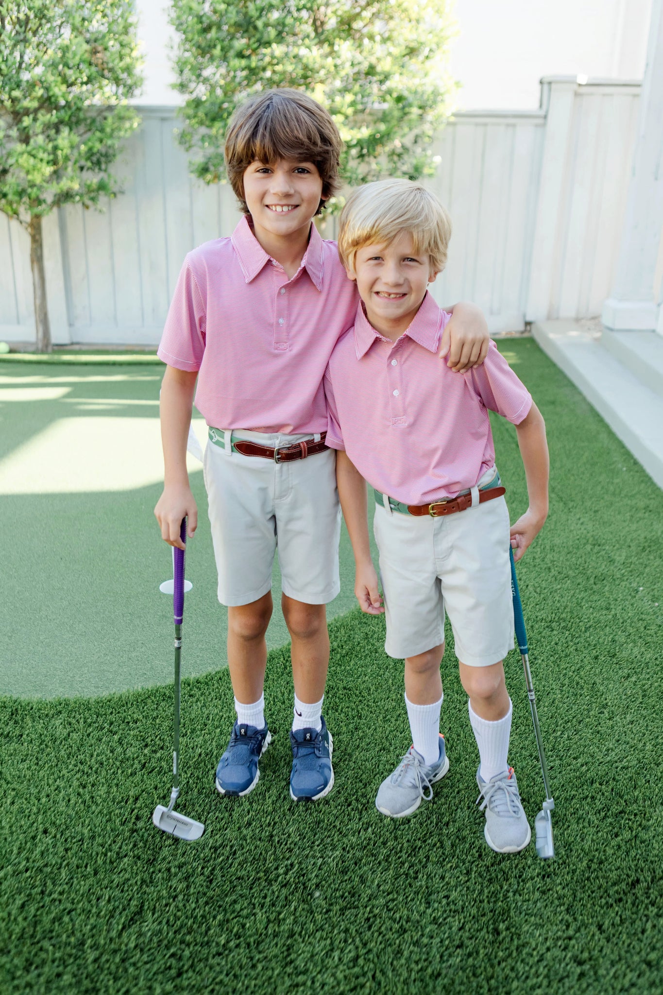 Will Boys' Performance Polo by LH Sport - Red Stripes