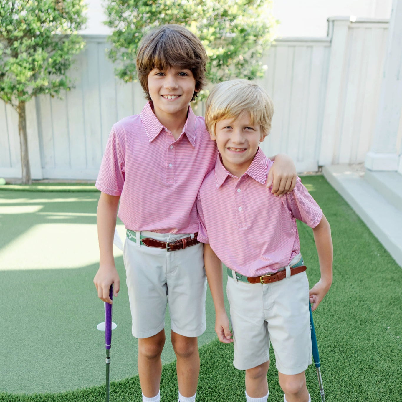Will Boys' Performance Polo by LH Sport Red Stripes stylish kids outfit collection