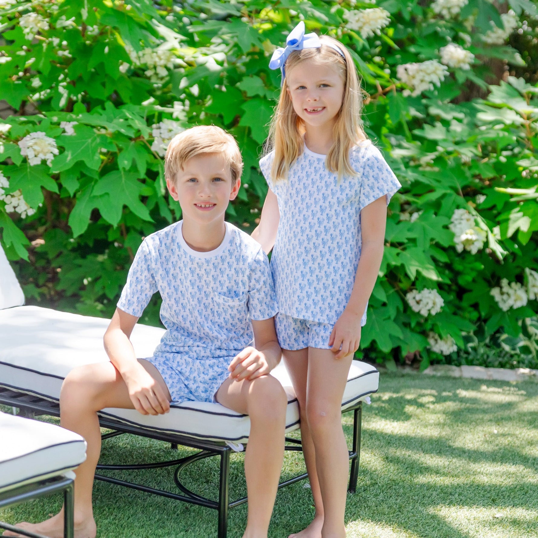 Emery Girls' Short Set - Maine Lobsters stylish kids outfit collection