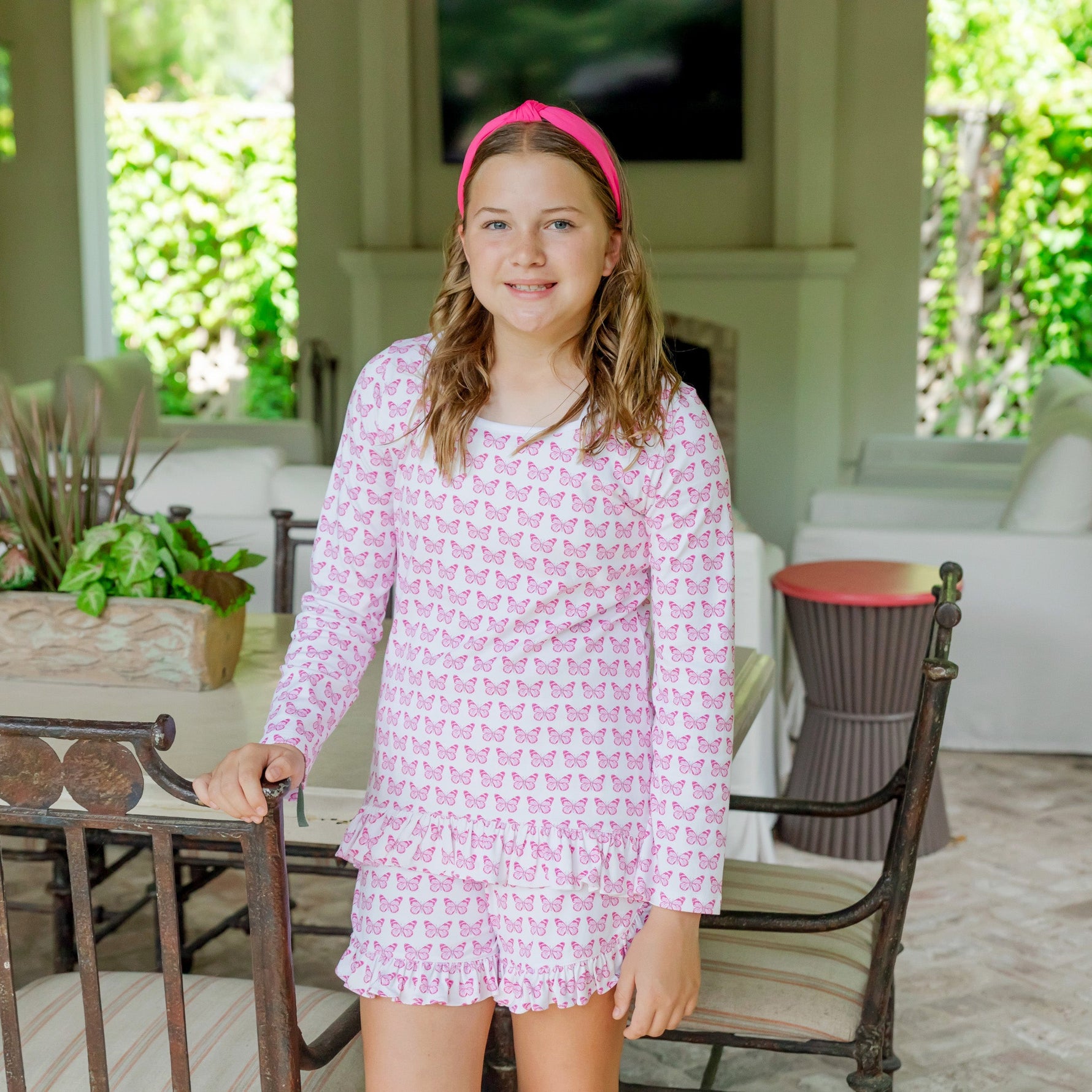 Kathryn Women's Pajama Short Set - Cartie Butterflies designer outfit for kids