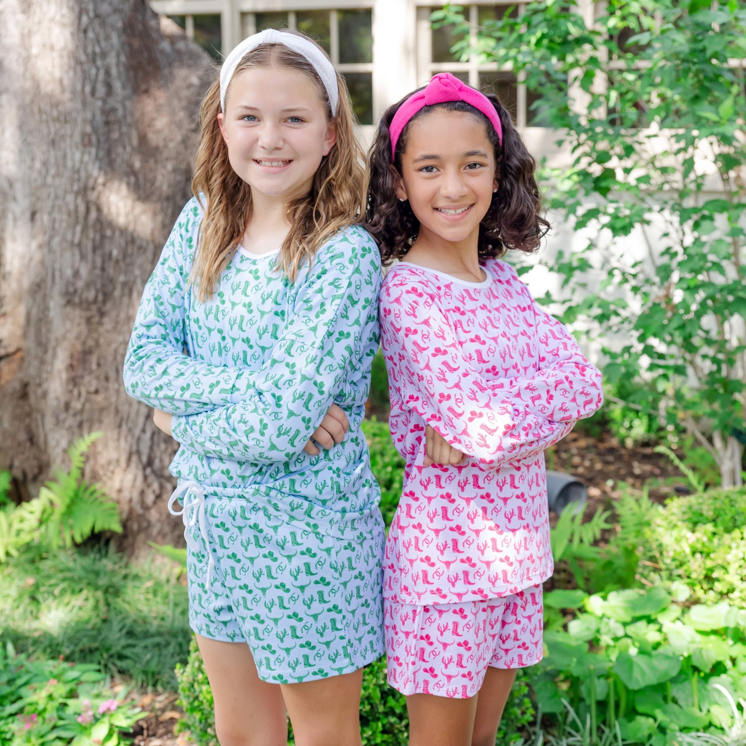 Sophie Girls' Short Set - Wild West Pink