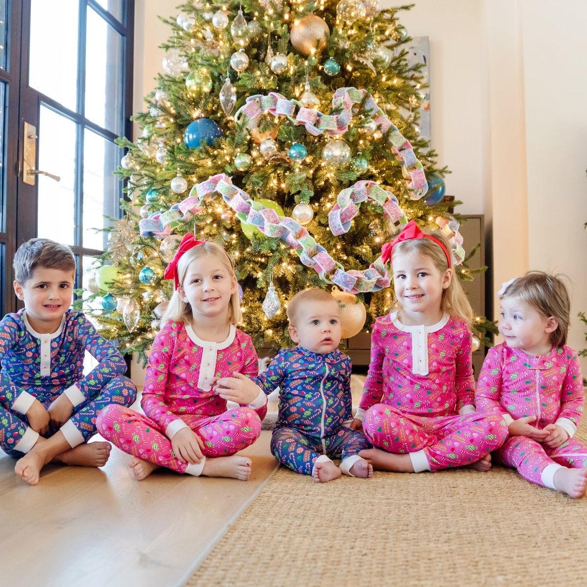 Everyday Parker Zipper Pajama - Christmas Candy Pink Children’s Wear